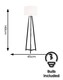 image 4 of ValueLights Lottie Black Wood Tripod Floor Lamp with Cream Boucle Shade & Bulb | Cream
