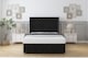 image 1 of Sloomy Dior Black Plush Ottoman Bed Base With 54" Wingback Headboard 5' King | Black | Black | King | 1