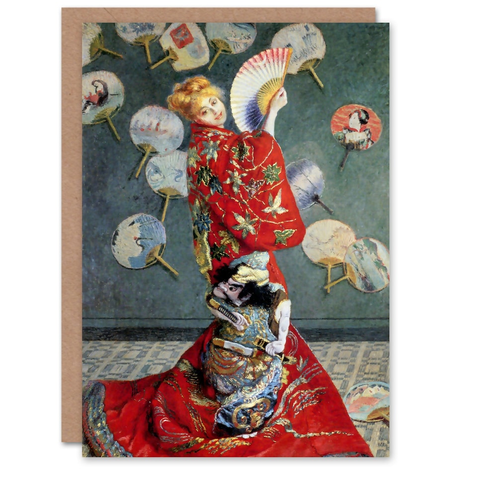 image 1 of Claude Monet Art Card Camille In Japanese Costume