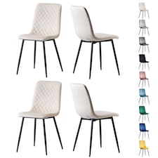 Dining Chairs Velvet Fabric Lexi Set of 4 Beige by MCC