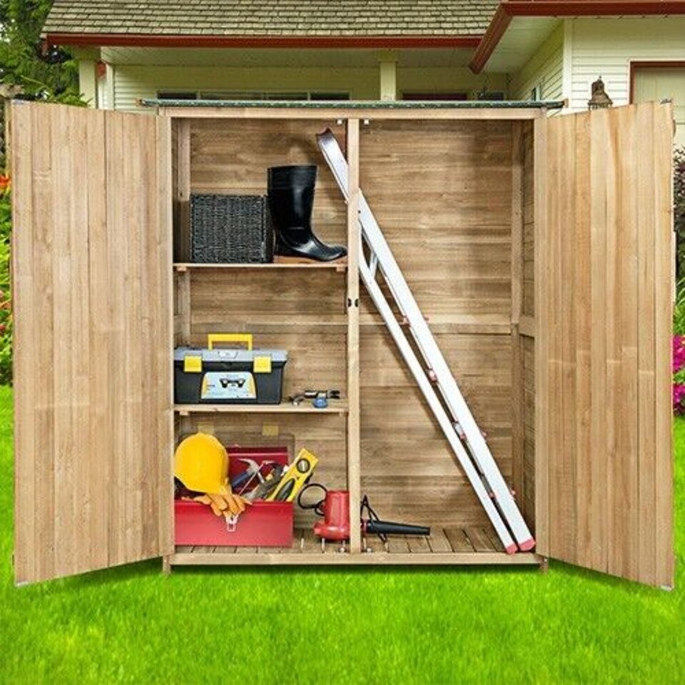 image 1 of COSTWAY 140 x 50 x 161CM Waterproof Outdoor Storage Shed