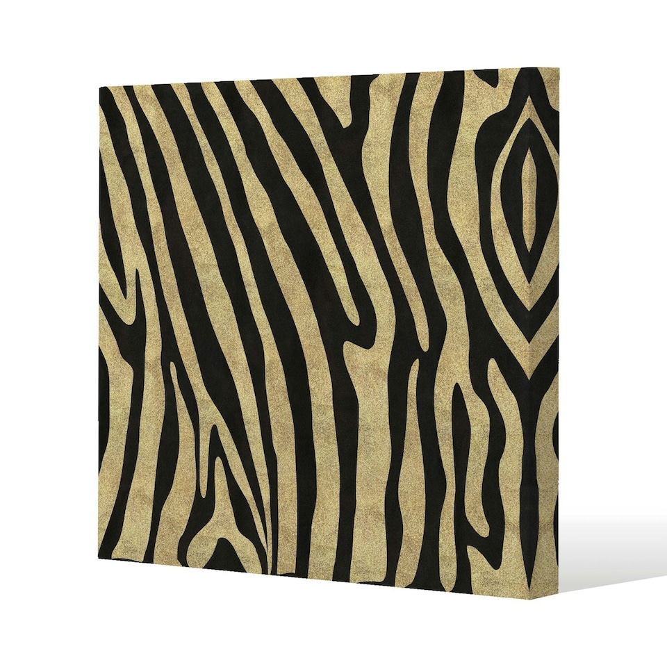image 1 of Golden Zebra (Canvas Print) 61 x 61 x 4cm