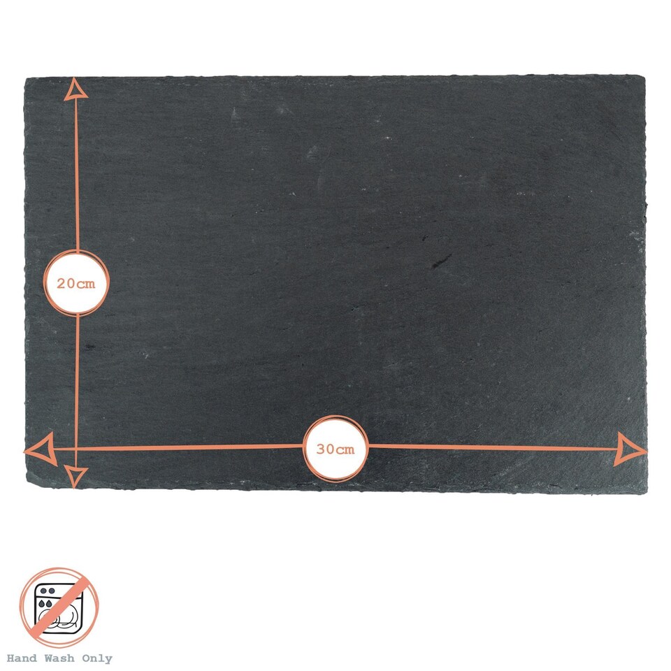 image 1 of Argon Tableware Rectangle Slate Serving Platters - 30 x 20cm - Pack of 2 | Grey | Grey