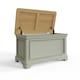 image 6 of Faire Ottoman Blanket Box in Sage Green with Oak Top Green