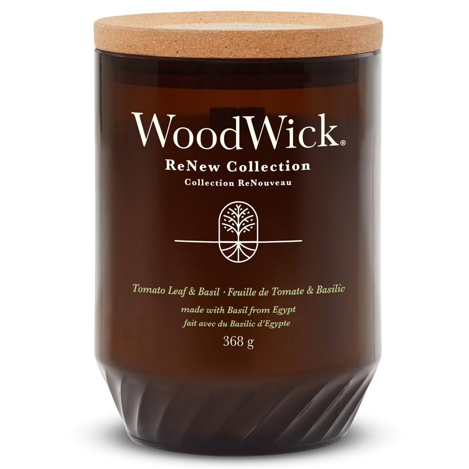 image 1 of WoodWick - Large Renew Candle - Tomato Leaf & Basil