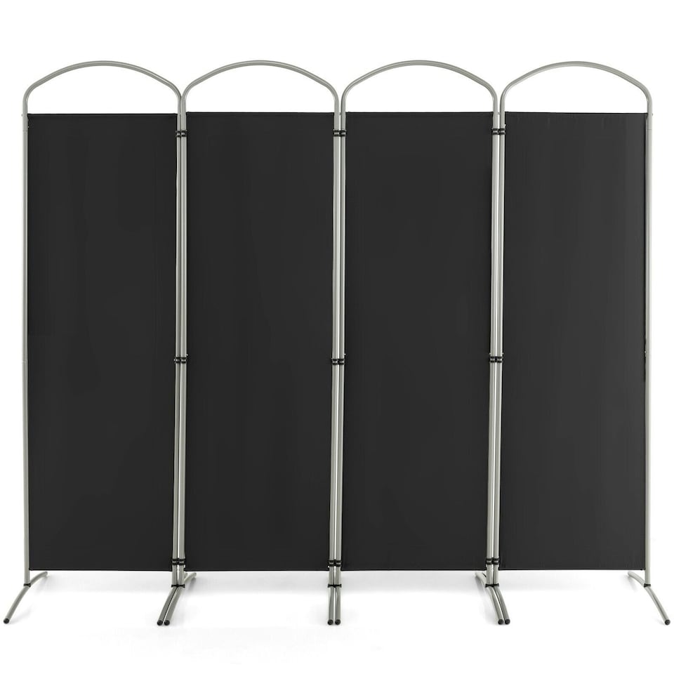 image 1 of COSTWAY 4 Panel Room Divider Folding Privacy Divider | Black