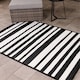 image 2 of Charles Bentley Stripe 100% Weatherproof Rug Indoor/Outdoor Black 120x170cm