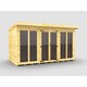 image 1 of 12ft x 6ft Pent Summer House (Full Height Window) - Wood - L178 x W358 x H201 cm Brown