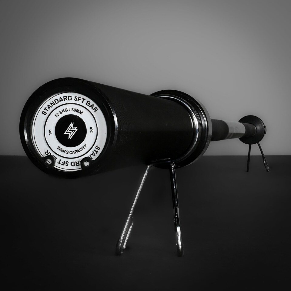 image 1 of GYM SETS GymSets Olympic 2" Barbell | - 6ft Barbell + Clips / Black
