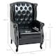 image 7 of HOMCOM Chesterfield-style Wing Back Armchair Tufted Accent Chair Black
