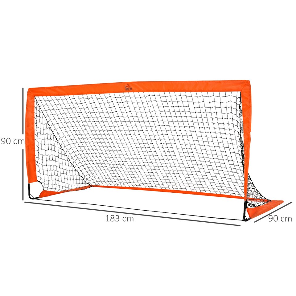 image 1 of HOMCOM Football Goal Folding Outdoor with All Weather Net 6'x3' Orange