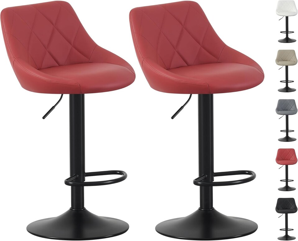 image 1 of MCC Direct Set of 2 Height Adjustable Bar Stool Kitchen Breakfast Chairs Stanley
