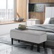 image 2 of HOMCOM 57L Storage Ottoman, End of Bed Bench with Wooden Legs, Fabric Footstool for Living Room, Bedroom, 95 x 38 x 45cm, Grey | Grey