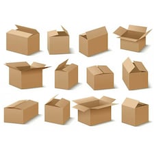 50 x Single Wall 18 x 12 x 12" (457x305x305mm) Strong Cardboard Shipping Boxes For House Moving & Storage Brown