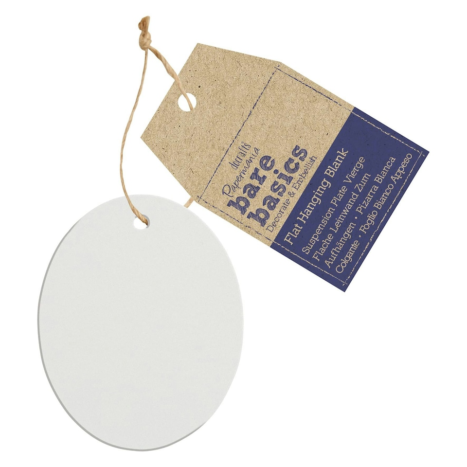 Bare Basics Flat Hanging Blank - Frosted Acrylic Oval - Docraft - PMA 174045
