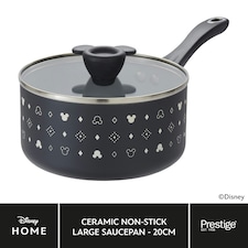 Prestige Disney Monochrome Mickey Mouse: Ceramic Non-Stick Saucepan & Lid, 20cm