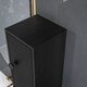image 8 of kleankin Slim Bathroom Cabinet, Toilet Roll Storage w/ Open Shelves, Black | Black | 20W x 20D x 180H cm