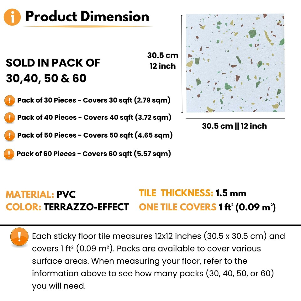 image 1 of NOVECRAFTO Vinyl Floor Tiles Self Adhesive – 12x12in Peel and Stick Flooring for Kitchen, Bathroom & Living Room – White Terrazzo Look with Flecks White | 3.72 sqm