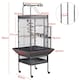 image 3 of Yaheetech 156 cm Tall Play Top Rolling Metal Bird Cage Black