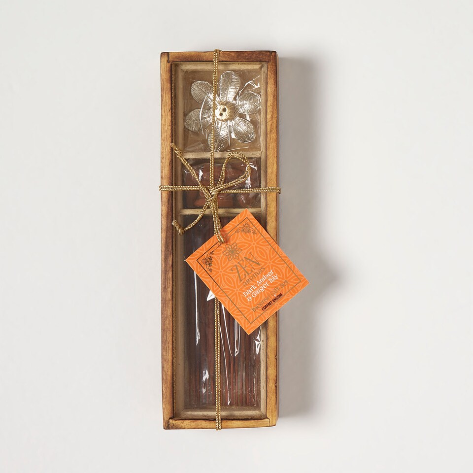 image 1 of Homescapes Zen Incense Gift Set – Dark Amber & Ginger Lily