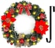 image 1 of Christmas Wreath, Artificial Door Wreath with 30 LED Lights and Hanger