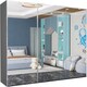 image 1 of Expansive 250cm 3-Door Sliding Mirrored Wardrobe with Integrated Drawers | White, Black, Grey Finish Grey | Grey250cm