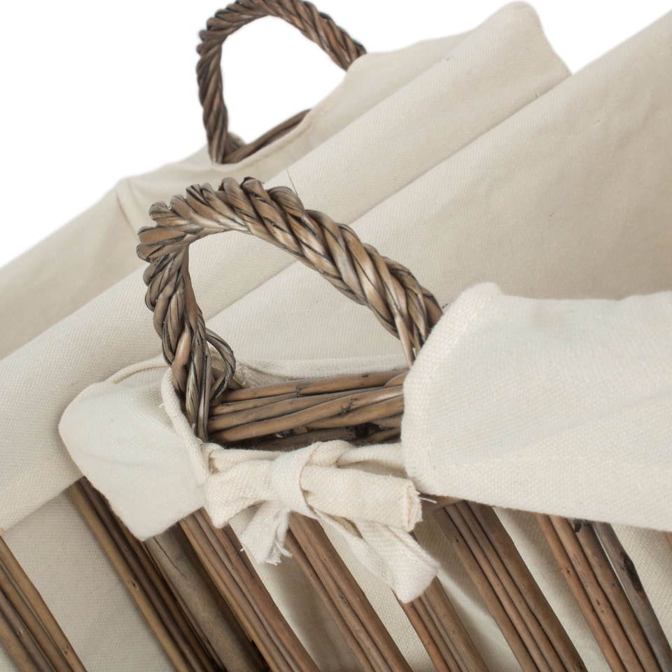 image 1 of Set of 2 Malmo Openwork Laundry Storage Basket | Brown | Brown