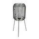 image 4 of ValueLights Solar Powered Outdoor Black Squat Tripod Floor Lamp with Globe Bulb