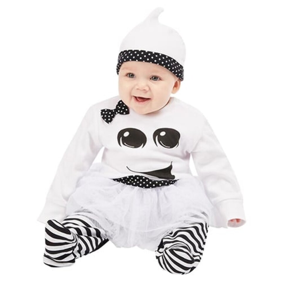 image 1 of Ghost Girl Black and White Girls Fancy Dress Costume Baby - 6-9 Months