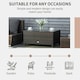 image 5 of Outsunny Garden Rattan Side Table,Wicker Coffee Desk, Glass Top, Mixed Brown