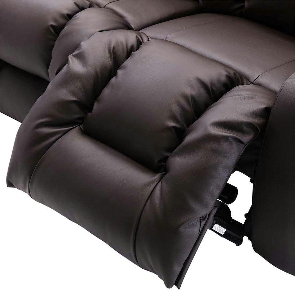 image 1 of Caesar 3 Seater Electric High Back Bonded Leather Recliner Sofa (Brown)