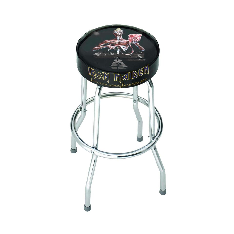 Rocksax Iron Maiden Bar Stool - Seventh Son Black