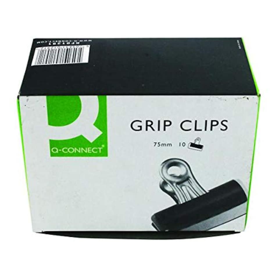 image 1 of Q-Connect Grip Clip 75mm Black (Pack of 10)