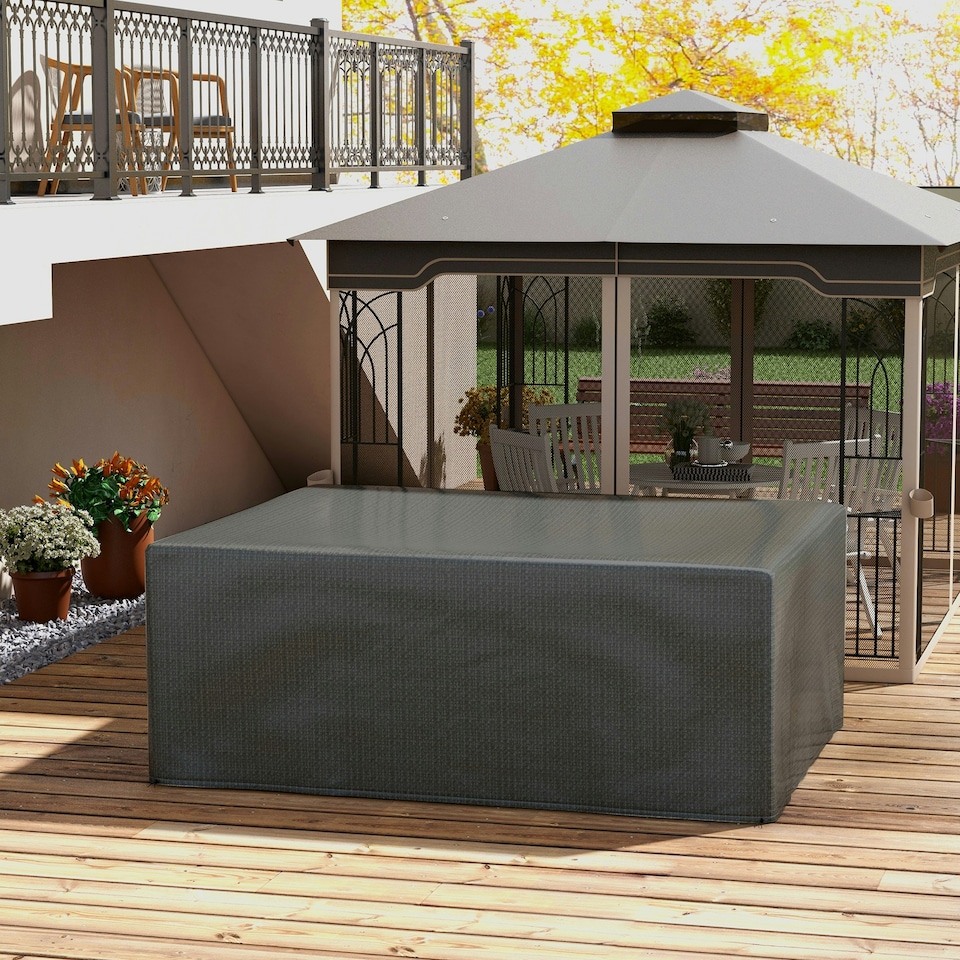 image 1 of Outsunny 235x190x90cm Large Patio Set Outdoor Garden Furniture Cover Grey