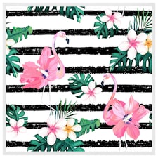 Floral flamingos (Picutre Frame) White | XS