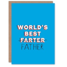 Worlds Best Farter Typo Correction Fun Joke Fathers Day Dad Card