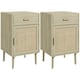 image 1 of HOMCOM Bedside Tables Set of 2 with Drawer Cabinet Adjustable Shelf Natural