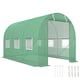 image 1 of Outsunny 3.5 x 2m Walk-In Polytunnel Greenhouse with Roll Up Door Windows Green