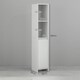 image 7 of HOMCOM Narrow Bathroom Cabinet, Slim Bathroom Cupboard, White White