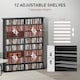 image 9 of HOMCOM CD Storage Unit DVD Tower Blu-ray Storage Shelf for Office, Black Black