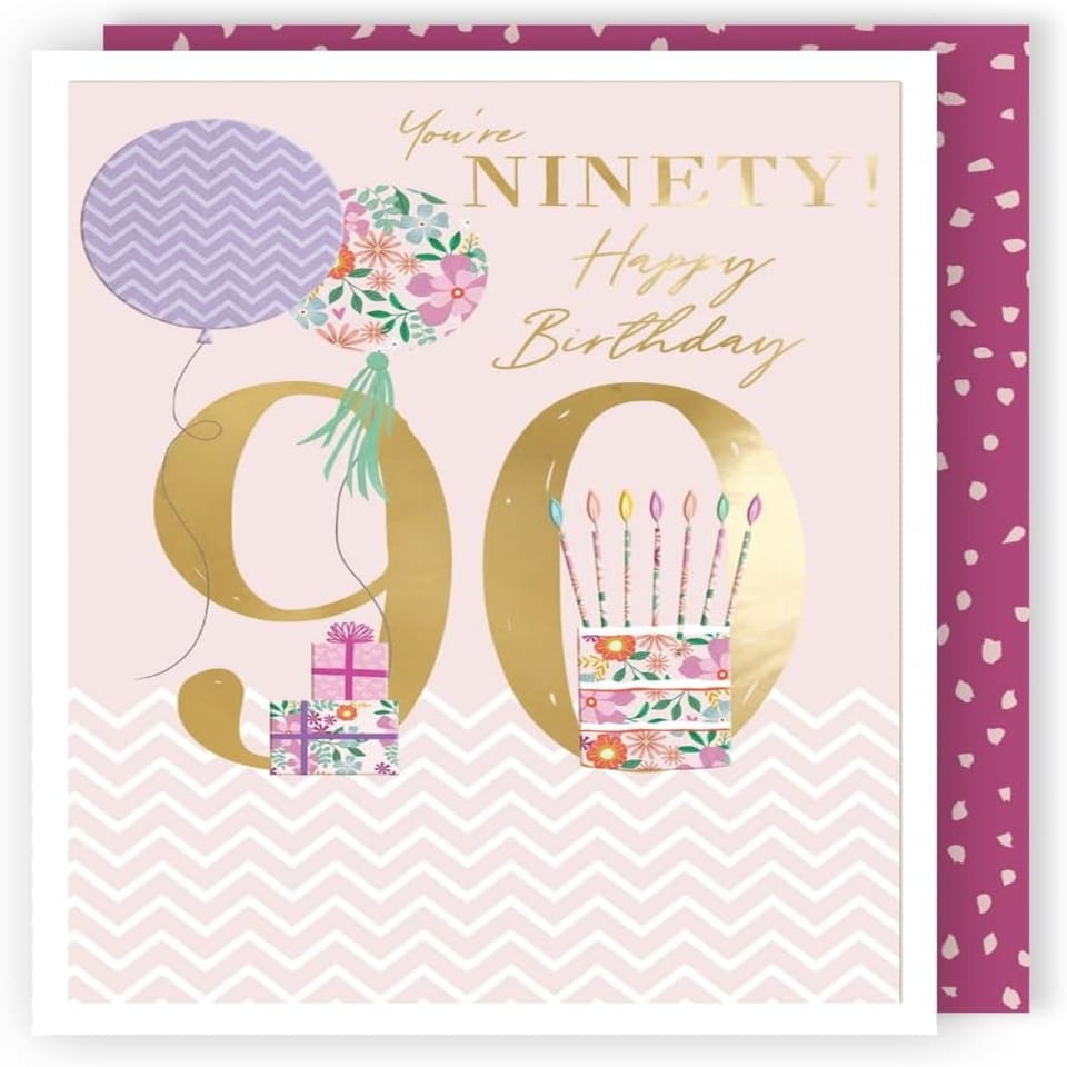 image 1 of Sparkle Ninety! For Her Contemporary 90th Birthday Card