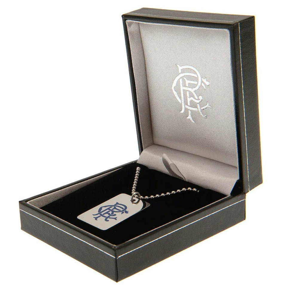 image 1 of Rangers FC Enamel Crest Dog Tag And Chain - Silver - One Size
