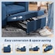 image 3 of HOMCOM 3-in-1 Single Sofa Bed, Convertible Sleeper Chair with Adjustable Backrest, Fabric Pull Out Chair Bed with Pillow, Side Pockets and Cup Holders for Living Room, Bedroom, Dark Blue | Blue