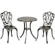 image 1 of Outsunny 3 Piece Patio Bistro Set Outdoor Table Set with Umbrella Hole