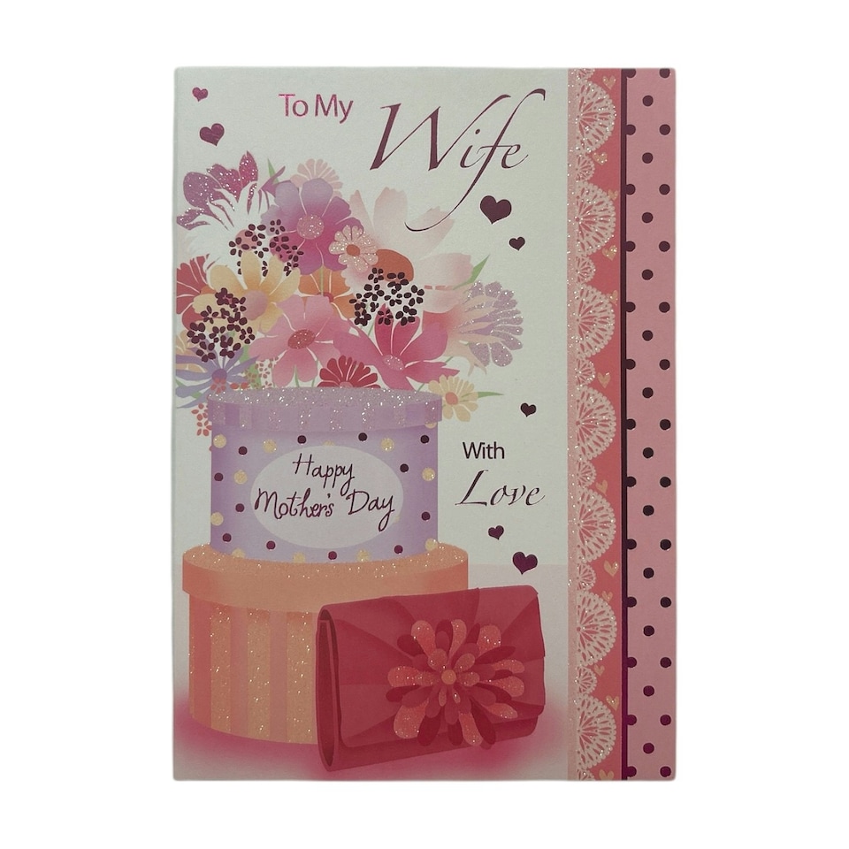 image 1 of To My Wife Bouquet of Pastel Flowers Design Mother's Day Card