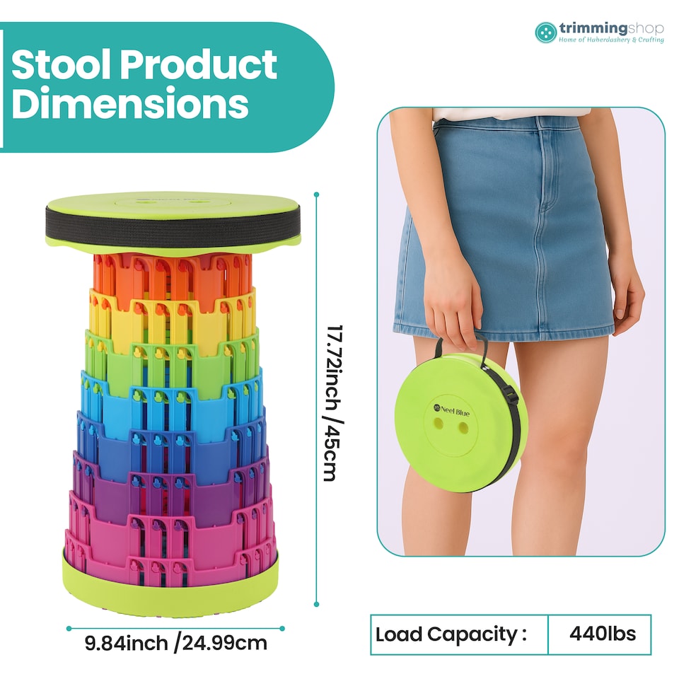 image 1 of Trimming Shop Portable Folding Stool, Telescopic Collapsible Stool