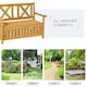 image 7 of Outsunny Wood Garden Bench 2 Seater Storage Chest Patio Seating Chair with High Back and Armrest, Yellow
