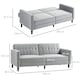 image 7 of HOMCOM Convertible Sofa Futon Velvet-Touch Tufted Couch Sofa Bed Grey