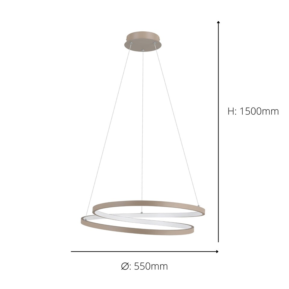 image 1 of EGLO Ruotale Modern Sandy Steel LED Pendant Light