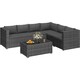 image 1 of Yaheetech 7-Piece Modular PE Rattan Patio Furniture with Thick Cushions-Grey